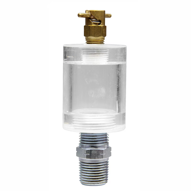 VELTAROQ condensate drain sight glass with brass snap valve